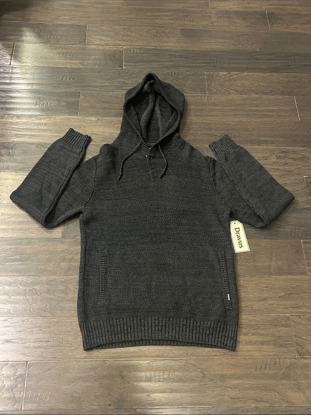 Dravus Warsaw Hoodie Knit Sweater new black Mens Size Large